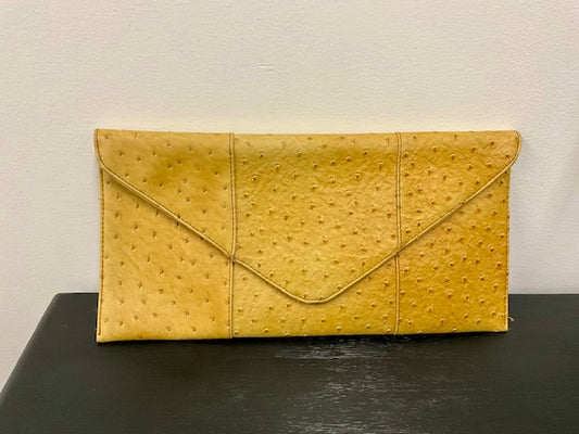 Faux Ostrich Clutch