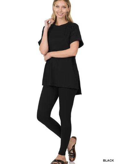 CREW NECK TUNIC TOP LEGGING SET