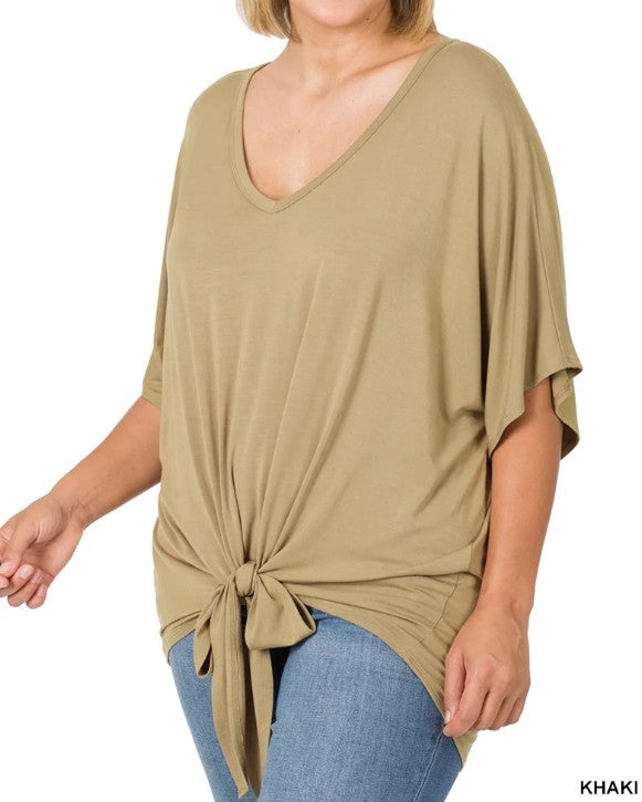 Tie Front Short Sleeve Shirt