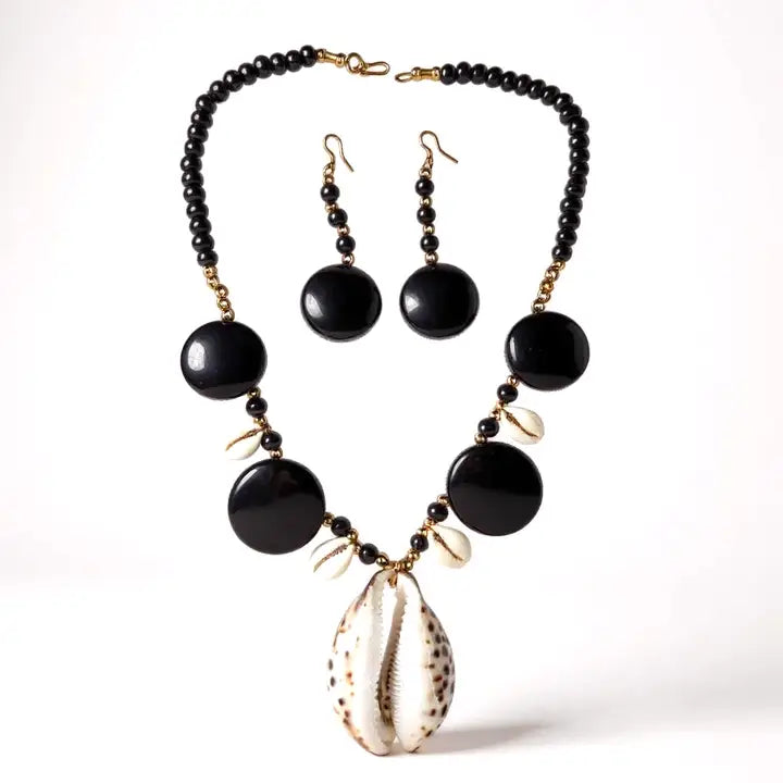 Cowrie Shell Necklace & Earrings Set