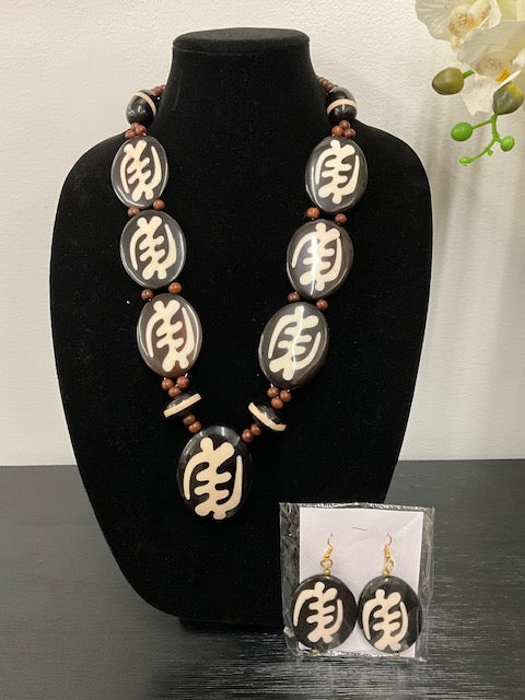 Necklace & Earrings Set - African Symbol