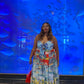 Plus Size Chiffon Maxi Dress in Tropical Print (Pre-Loved)