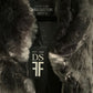 Fabulous Furs brand dark gray and black faux fur vest.