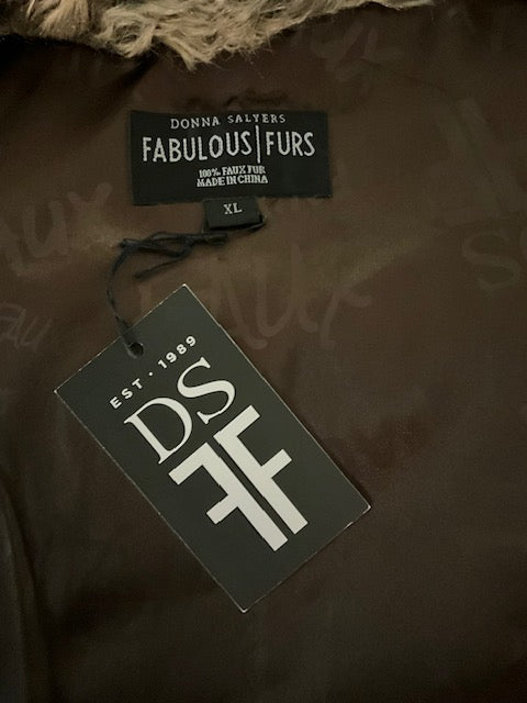Fabulous Furs brand sleeveless faux fur vest.
