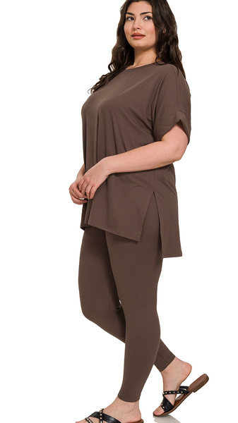 CREW NECK TUNIC TOP LEGGING SET