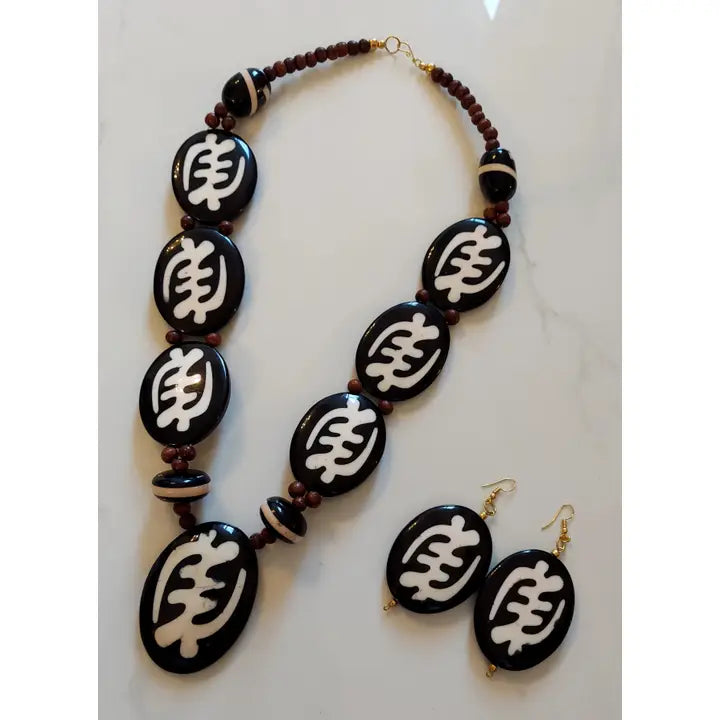 Necklace & Earrings Set - African Symbol