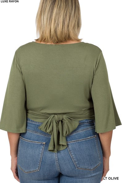 Olive Wrap Top