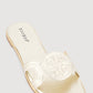 Geometric Band Metallic Trim Open Toe Sandals